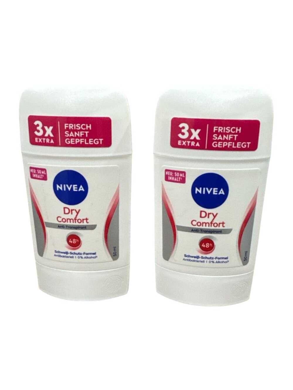 Nivea Dry Comfort Anti-Transpirant Deodorant Stick Duo 50ml 48h Protection Alumi